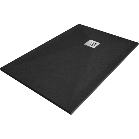 Mexen Stone+ kompozitná štvorcová sprchová vanička 140 x 100 cm, Čierna - 44701014