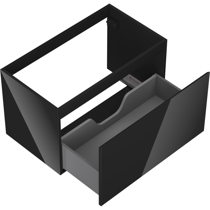 Mexen Orio kúpeľňová skrinka pod umývadlo 80 cm, 1 zásuvka, čierny lesk - 91A10-08047-1-BF70