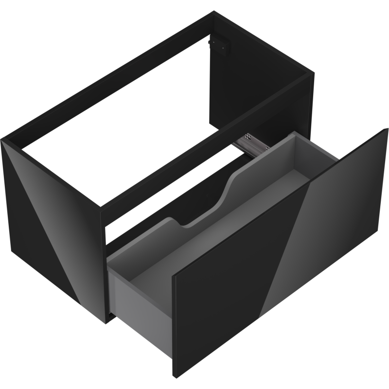 Mexen Orio kúpeľňová skrinka pod umývadlo 90 cm, 1 zásuvka, čierny lesk - 91A10-09047-1-BF70