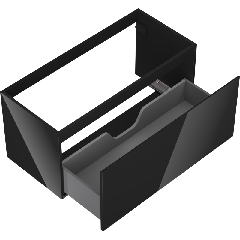 Mexen Orio kúpeľňová skrinka pod umývadlo 100 cm, 1 zásuvka, čierny lesk - 91A10-10047-1-BF70