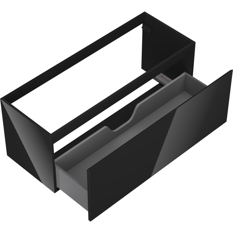 Mexen Orio kúpeľňová skrinka pod umývadlo 120 cm, 1 zásuvka, čierny lesk - 91A10-12047-1-BF70