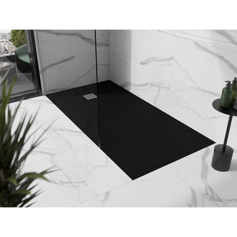 Mexen Stone+ rektangulárny kompozitný sprchový kút 180 x 100 cm, čierny - 44701018
