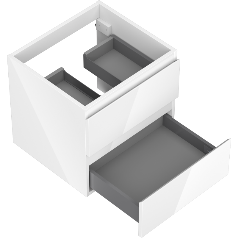 Mexen Orio kúpeľňová skrinka pod umývadlo 50 cm, 2 zásuvky, biela lesk - 91A10-05047-2-BFF00