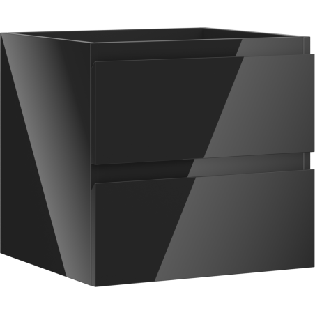 Mexen Orio kúpeľňová skrinka pod umývadlo 50 cm, 2 zásuvky, čierny lesk - 91A10-05047-2-BFF70