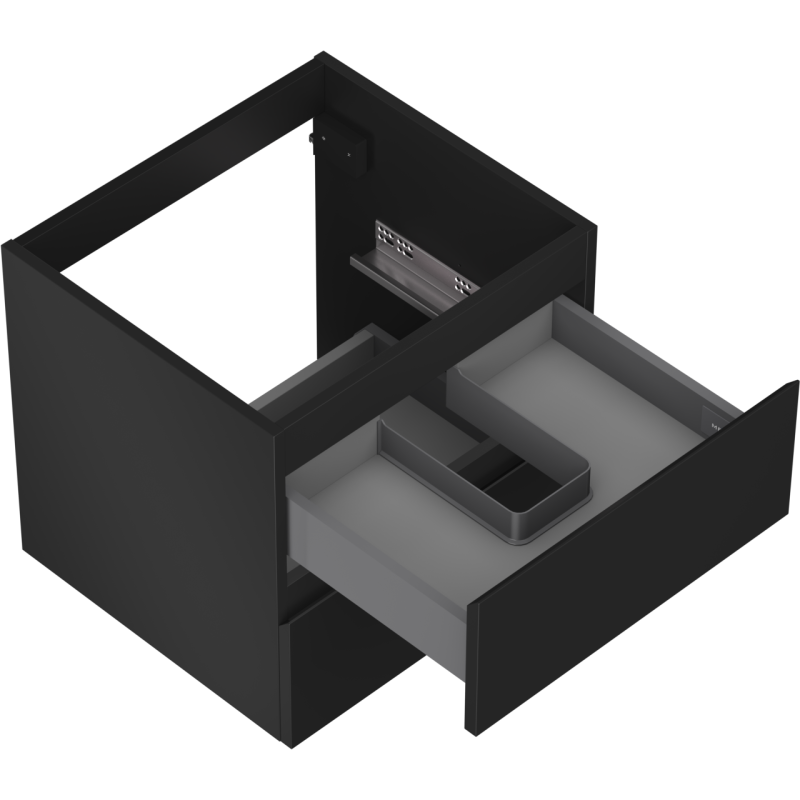 Mexen Orio kúpeľňová skrinka pod umývadlo 50 cm, 2 zásuvky, čierna matná - 91A10-05047-2-BFF71