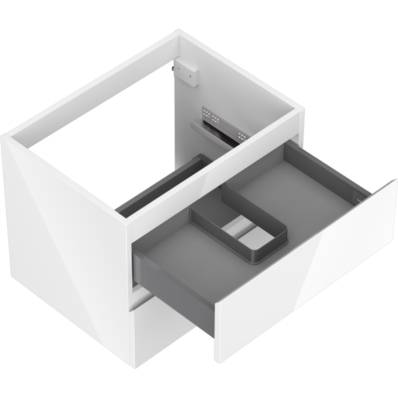 Mexen Orio kúpeľňová skrinka pod umývadlo 60 cm, 2 zásuvky, biely lesk - 91A10-06047-2-BFF00