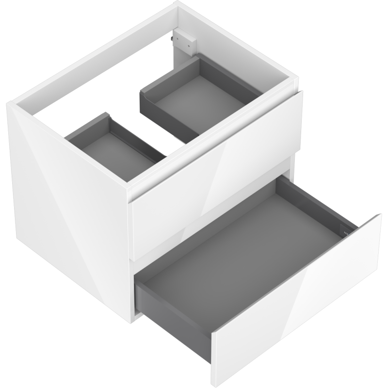 Mexen Orio kúpeľňová skrinka pod umývadlo 60 cm, 2 zásuvky, biely lesk - 91A10-06047-2-BFF00