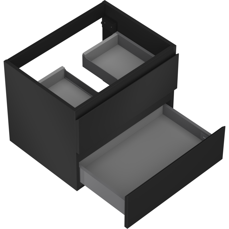 Mexen Orio kúpeľňová skrinka pod umývadlo 60 cm, 2 zásuvky, čierna matná - 91A10-06047-2-BFF71