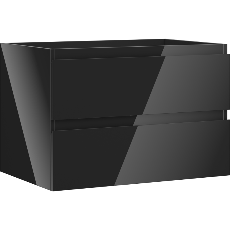 Mexen Orio kúpeľňová skrinka pod umývadlo 70 cm, 2 zásuvky, čierny lesk - 91A10-07047-2-BFF70