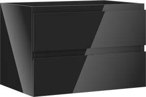 Mexen Orio kúpeľňová skrinka pod umývadlo 70 cm, 2 zásuvky, čierny lesk - 91A10-07047-2-BFF70