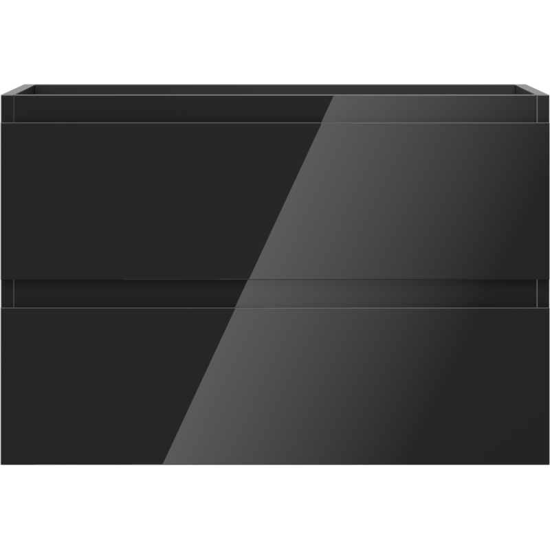 Mexen Orio kúpeľňová skrinka pod umývadlo 70 cm, 2 zásuvky, čierny lesk - 91A10-07047-2-BFF70