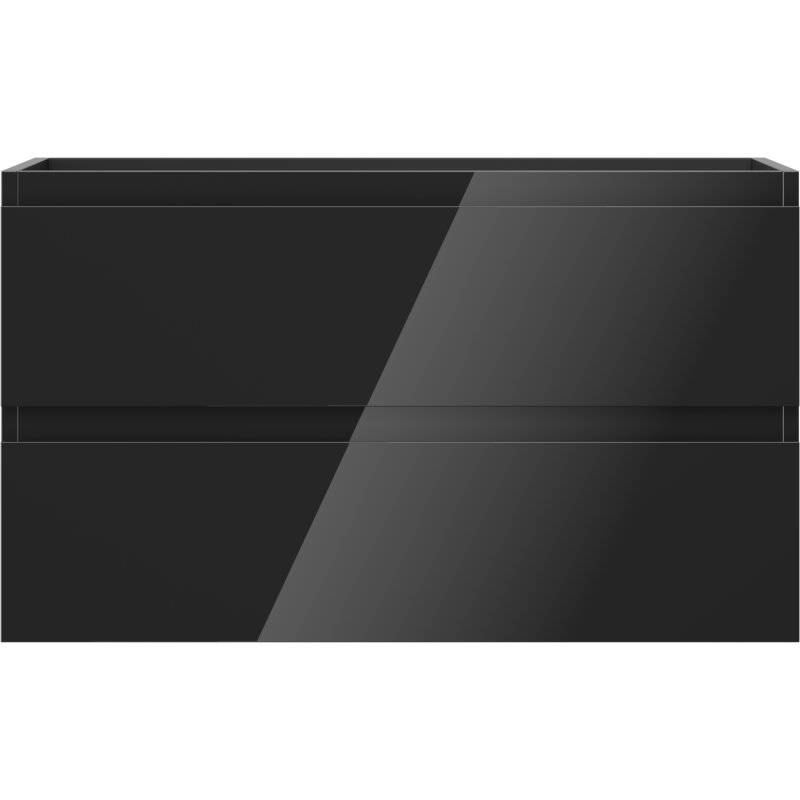 Mexen Orio kúpeľňová skrinka pod umývadlo 80 cm, 2 zásuvky, čierny lesk - 91A10-08047-2-BFF70