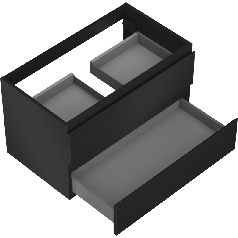 Mexen Orio kúpeľňová skrinka pod umývadlo 80 cm, 2 zásuvky, čierna matná - 91A10-08047-2-BFF71