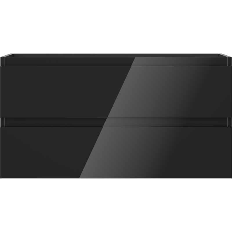 Mexen Orio kúpeľňová skrinka pod umývadlo 90 cm, 2 zásuvky, čierny lesk - 91A10-09047-2-BFF70