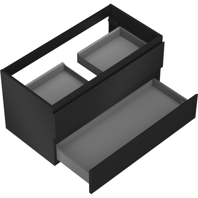 Mexen Orio kúpeľňová skrinka pod umývadlo 90 cm, 2 zásuvky, čierna matná - 91A10-09047-2-BFF71