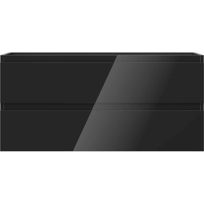Mexen Orio kúpeľňová skrinka pod umývadlo 100 cm, 2 zásuvky, čierny lesk - 91A10-10047-2-BFF70