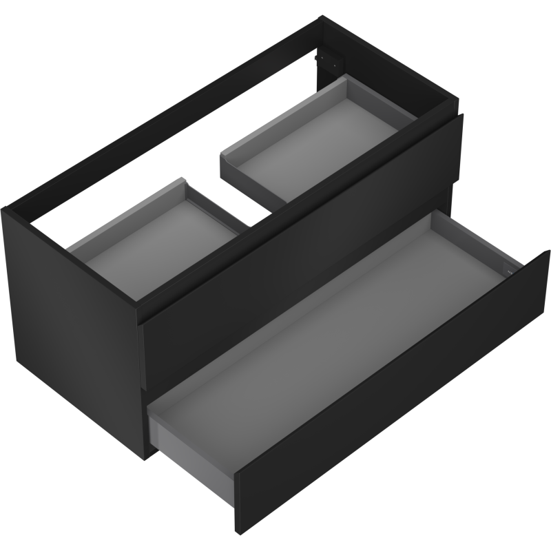 Mexen Orio kúpeľňová skrinka pod umývadlo 100 cm, 2 zásuvky, čierna matná - 91A10-10047-2-BFF71