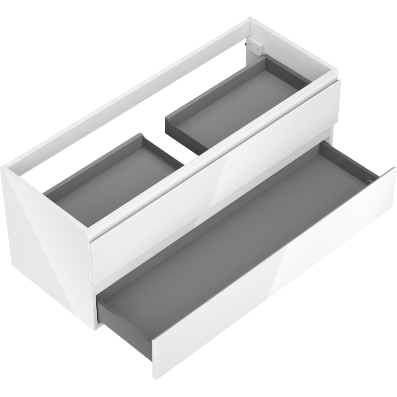Mexen Orio kúpeľňová skrinka pod umývadlo 120 cm, 2 zásuvky, biely lesk - 91A10-12047-2-BFF00