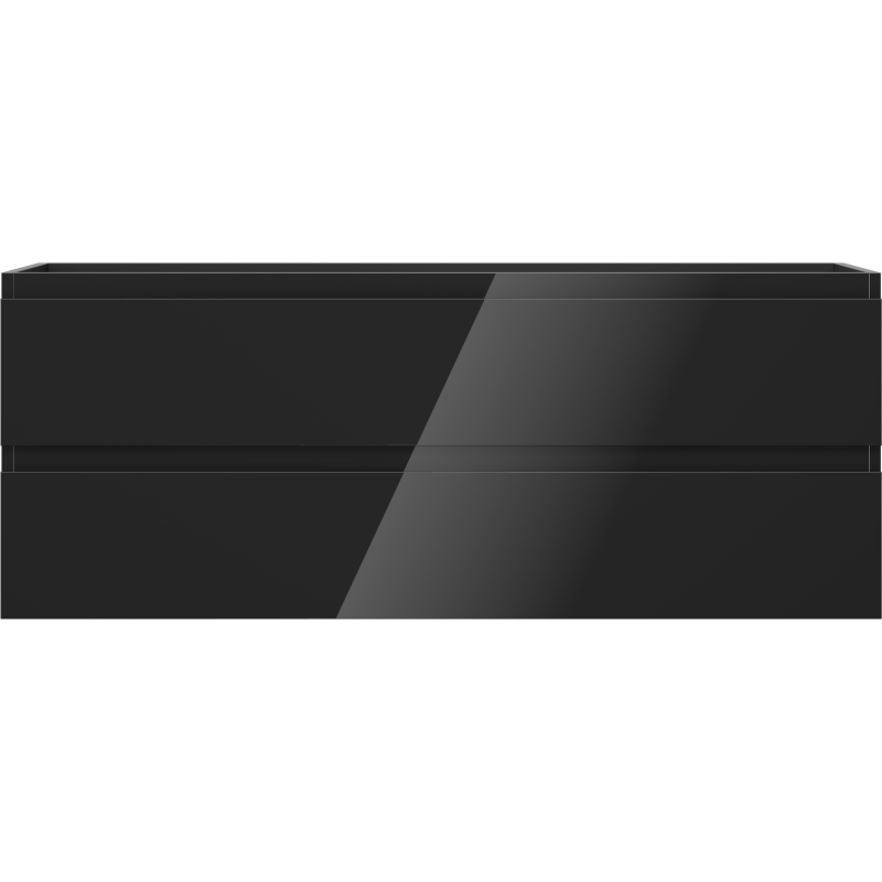 Mexen Orio kúpeľňová skrinka pod umývadlo 120 cm, 2 zásuvky, čierny lesk - 91A10-12047-2-BFF70