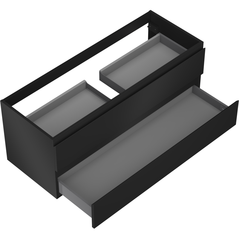 Mexen Orio kúpeľňová skrinka pod umývadlo 120 cm, 2 zásuvky, čierna matná - 91A10-12047-2-BFF71