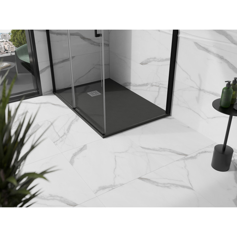 Mexen Stone+ rektangulárny kompozitný sprchovací kút 120 x 70 cm, antracit - 44717012