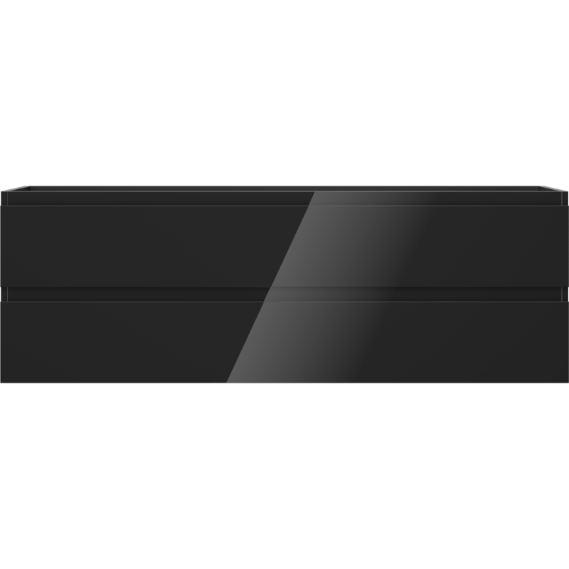 Mexen Orio kúpeľňová skrinka pod umývadlo 140 cm, 2 zásuvky, čierny lesk - 91A10-14047-2-BFF70