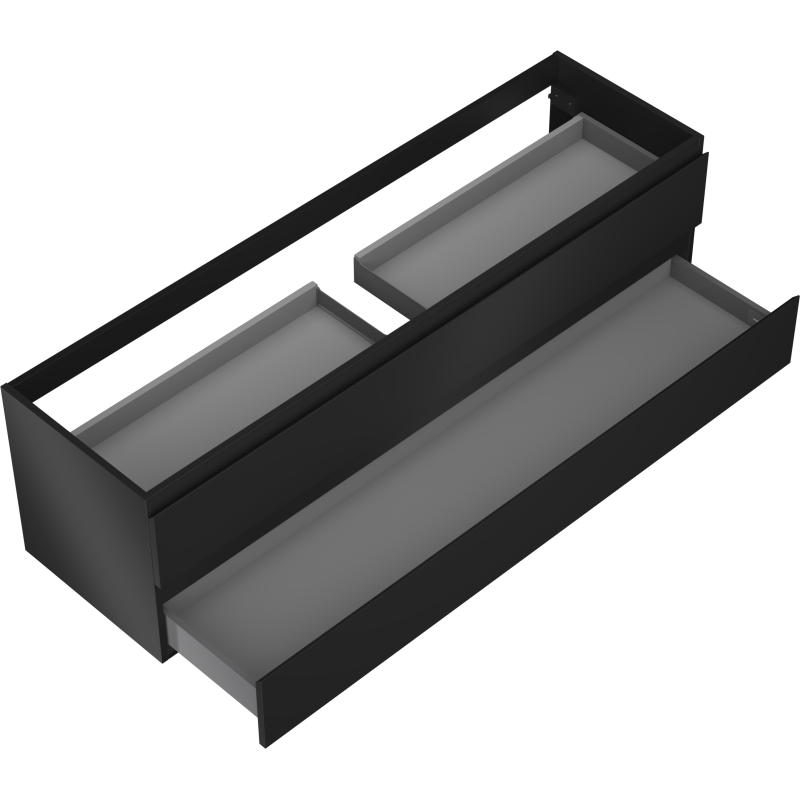 Mexen Orio kúpeľňová skrinka pod umývadlo 160 cm, 2 zásuvky, čierna matná - 91A10-16047-2-BFF71