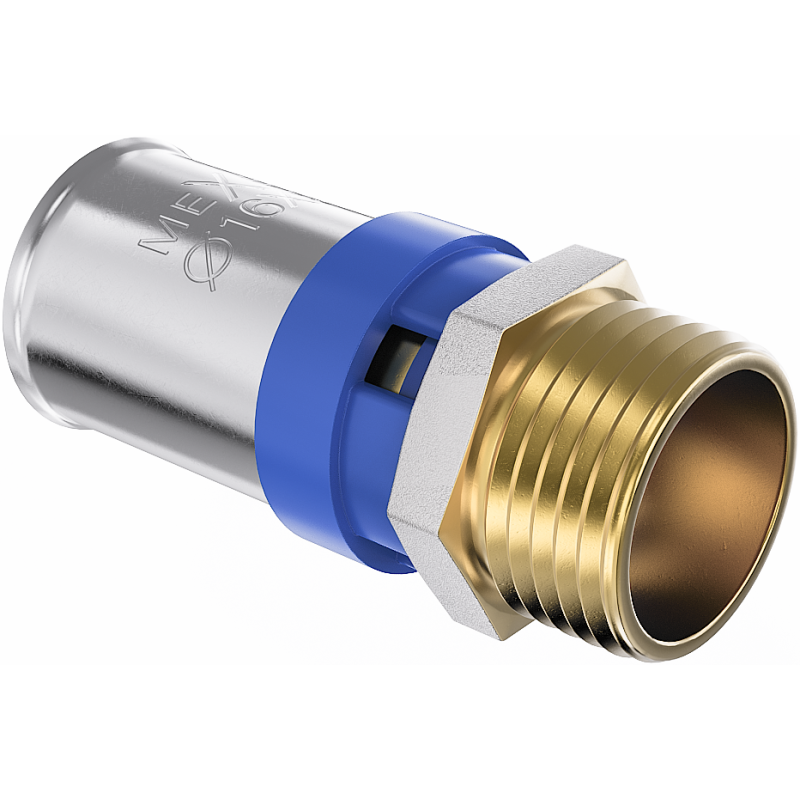 Mexen PEX-P lisovací spojka, lisovaná PEX redukcia 20 x 1/2 GZ - W97123-2012M-00