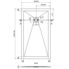 Mexen Stone+ kompozitná štvorcová sprchová vanička 130 x 70 cm, Antracit - 44717013