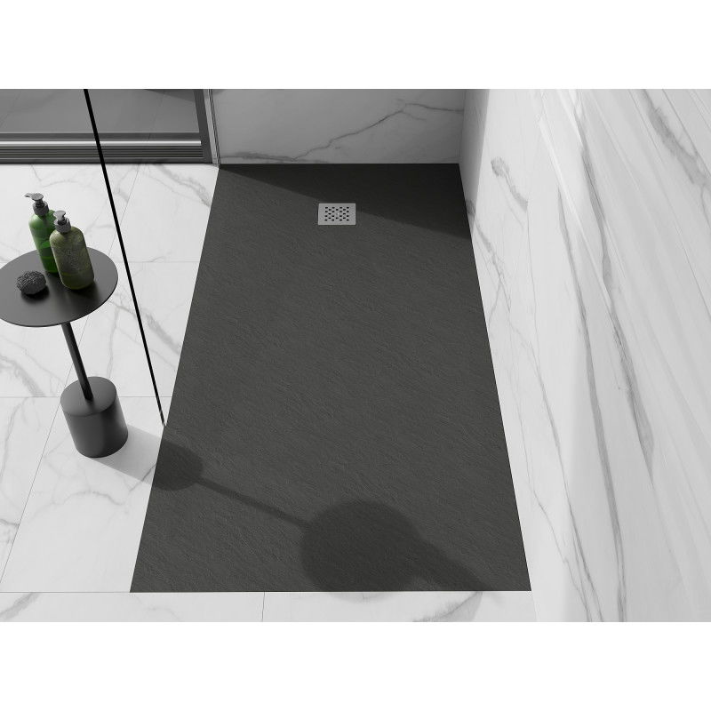 Mexen Stone+ kompozitná obdĺžniková sprchová vanička 180 x 70 cm, antracit - 44717018