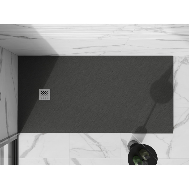 Mexen Stone+ kompozitná obdĺžniková vanička 180 x 70 cm, antracit - 44717018