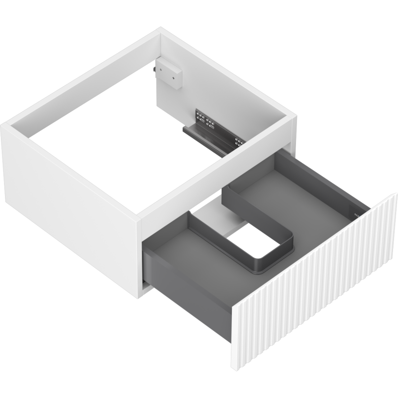 Mexen Rivel kúpeľňová skrinka pod umývadlo 50 cm, 1 zásuvka, ryhovaná, biela matná- 91A20-05023-1-BF01