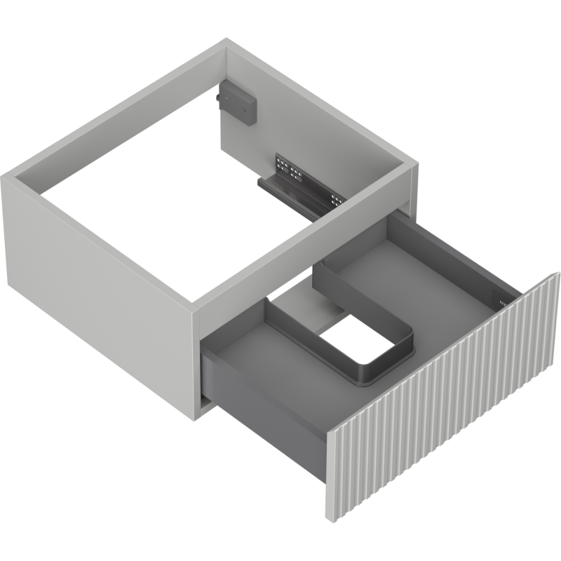 Mexen Rivel kúpeľňová skrinka pod umývadlo 50 cm, 1 zásuvka, ryhovaná, šedá matná - 91A20-05023-1-BF62