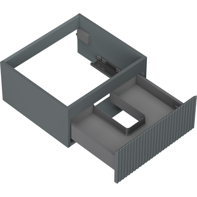 Mexen Rivel kúpeľňová skrinka pod umývadlo 50 cm, 1 zásuvka, ryhovaná, grafit mat - 91A20-05023-1-BF66