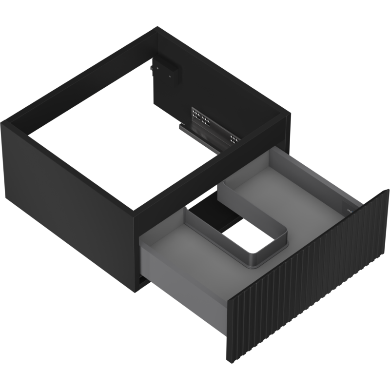 Mexen Rivel kúpeľňová skrinka pod umývadlo 50 cm, 1 zásuvka, ryhovaná, čierna matná - 91A20-05023-1-BF71