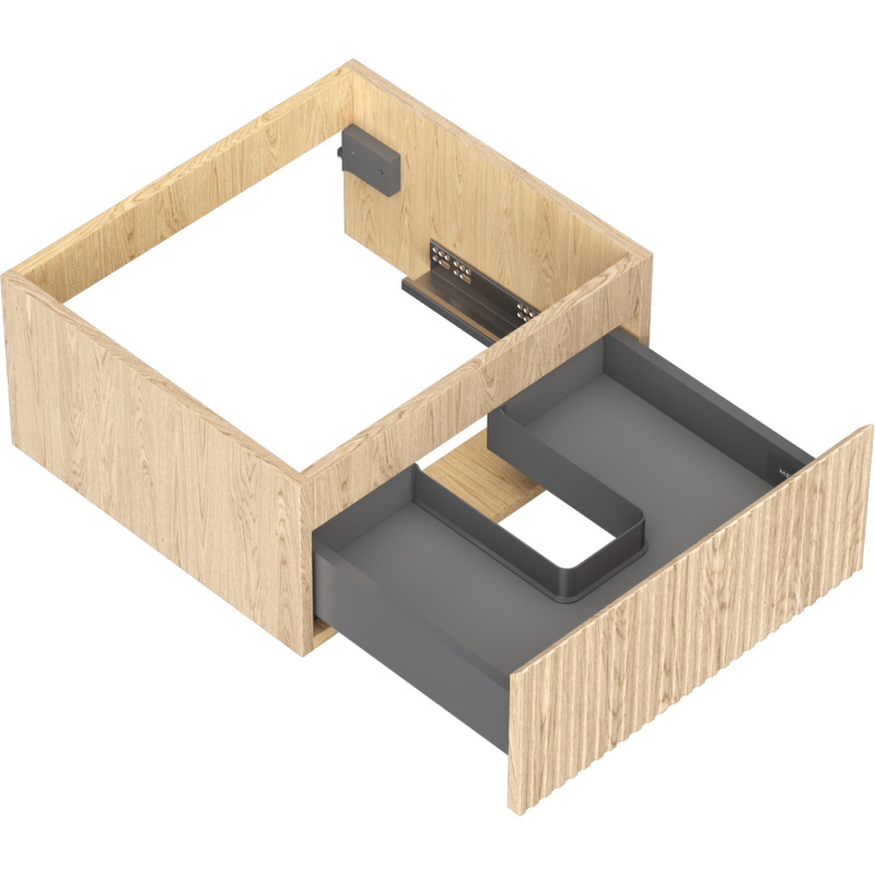 Mexen Rivel kúpeľňová skrinka pod umývadlo 50 cm, 1 zásuvka, vrúbkovaná, dub - 91A20-05023-1-BF81