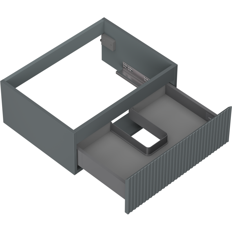 Mexen Rivel kúpeľňová skrinka pod umývadlo 60 cm, 1 zásuvka, ryhovaná, grafit mat - 91A20-06023-1-BF66