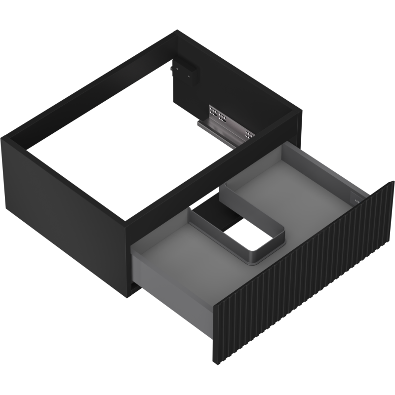 Mexen Rivel kúpeľňová skrinka pod umývadlo 60 cm, 1 zásuvka, ryhovaná, čierna matná - 91A20-06023-1-BF71