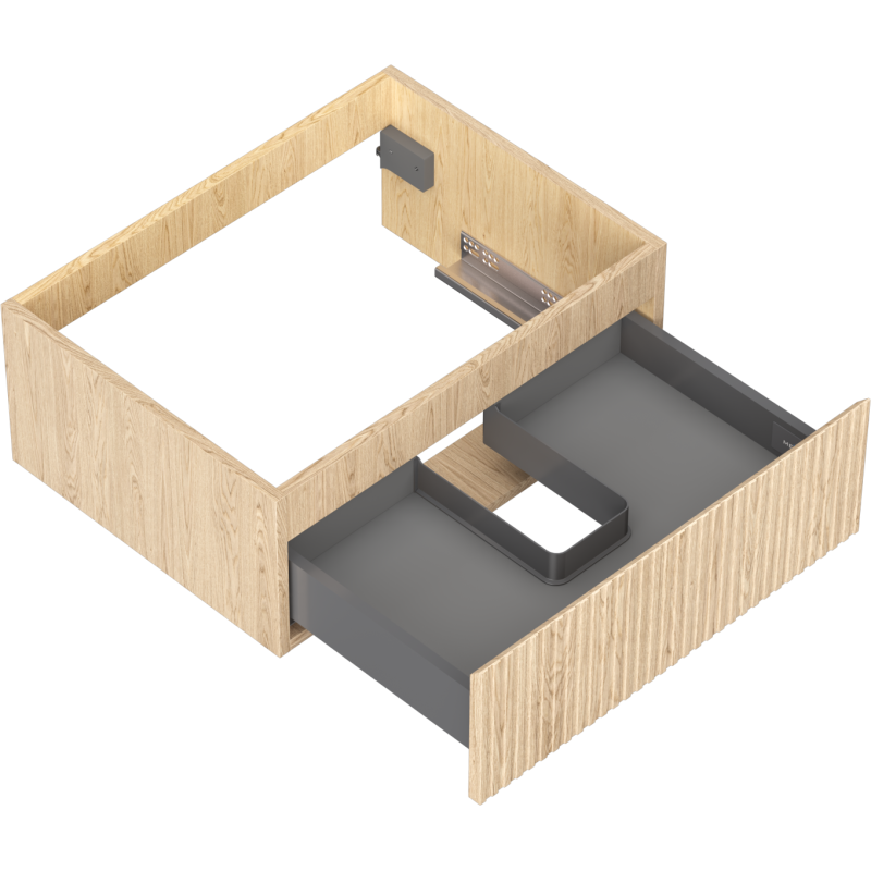 Mexen Rivel kúpeľňová skrinka pod umývadlo 60 cm, 1 zásuvka, ryhovaná, dub - 91A20-06023-1-BF81