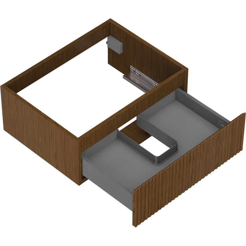 Mexen Rivel kúpeľňová skrinka pod umývadlo 60 cm, 1 zásuvka, ryhovaná, orech - 91A20-06023-1-BF86