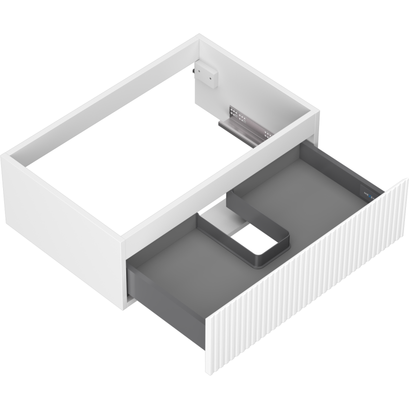 Mexen Rivel kúpeľňová skrinka pod umývadlo 70 cm, 1 zásuvka, drážkovaná, biela matná - 91A20-07023-1-BF01