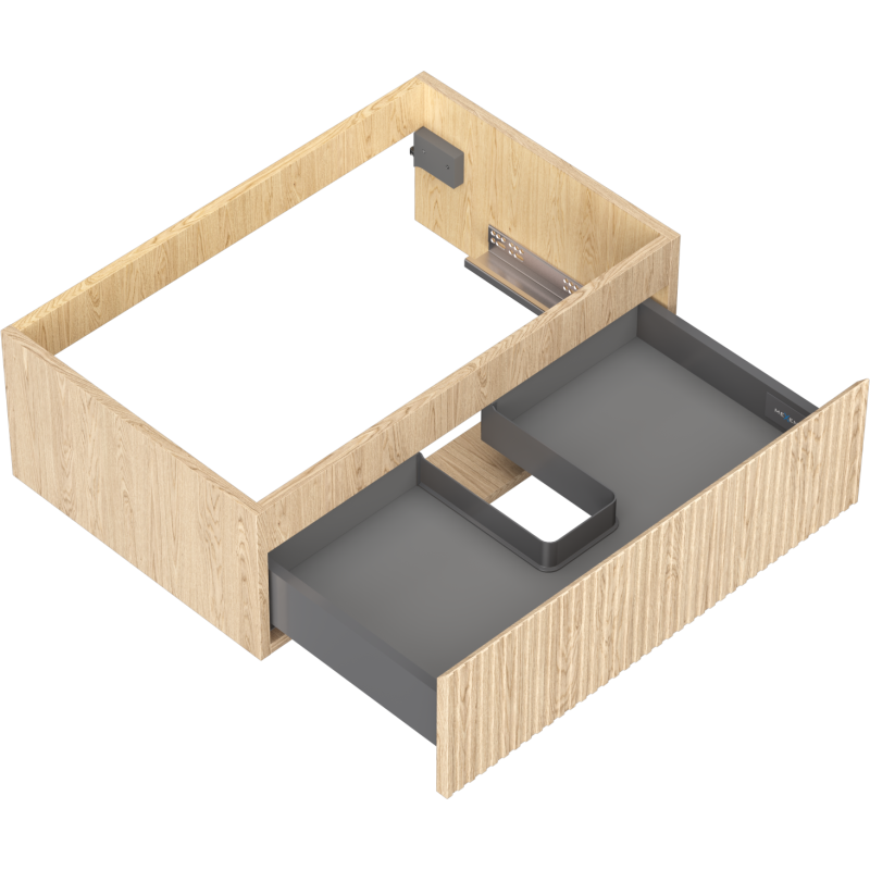 Mexen Rivel kúpeľňová skrinka pod umývadlo 70 cm, 1 zásuvka, ryhovaná, dub - 91A20-07023-1-BF81
