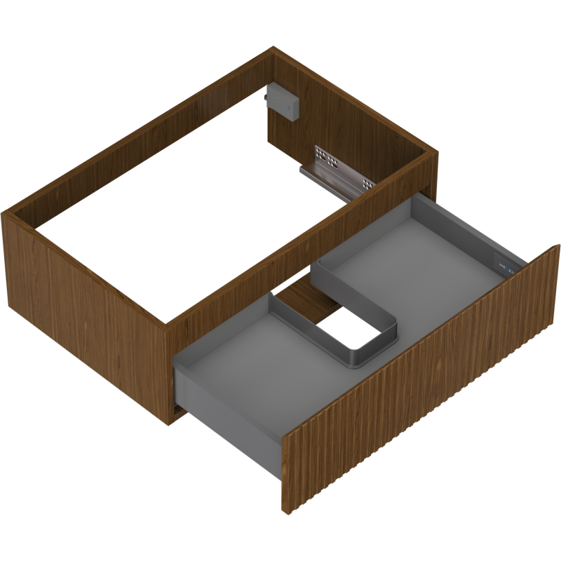 Mexen Rivel kúpeľňová skrinka pod umývadlo 70 cm, 1 zásuvka, ryhovaná, orech - 91A20-07023-1-BF86