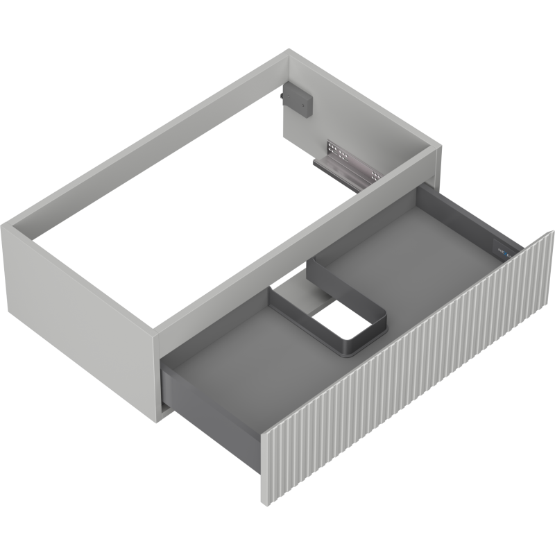 Mexen Rivel kúpeľňová skrinka pod umývadlo 80 cm, 1 zásuvka, ryhovaná, sivá matná - 91A20-08023-1-BF62
