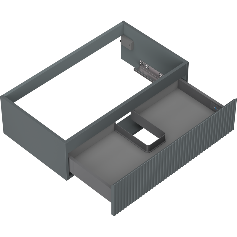 Mexen Rivel kúpeľňová skrinka pod umývadlo 80 cm, 1 zásuvka, ryhovaná, grafit mat - 91A20-08023-1-BF66