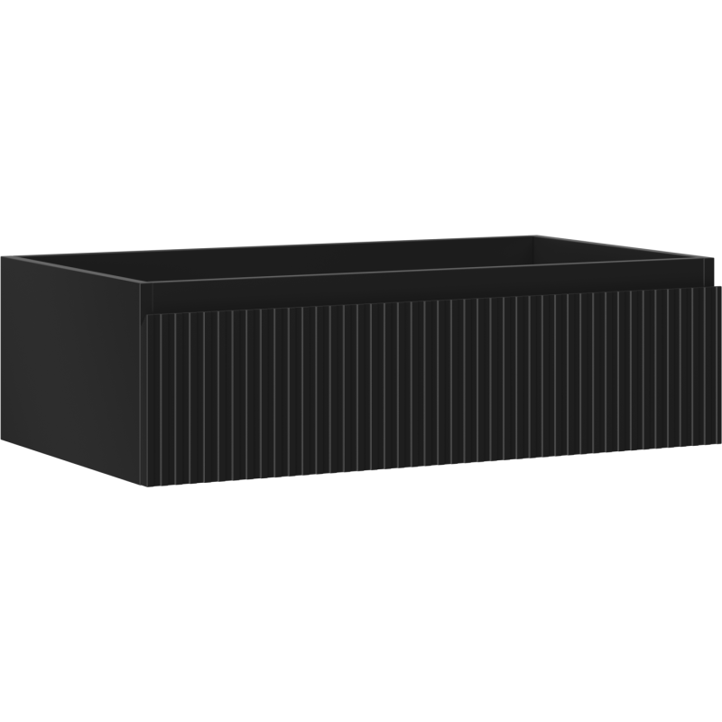 Mexen Rivel kúpeľňová skrinka pod umývadlo 80 cm, 1 zásuvka, ryhovaná, čierna matná - 91A20-08023-1-BF71