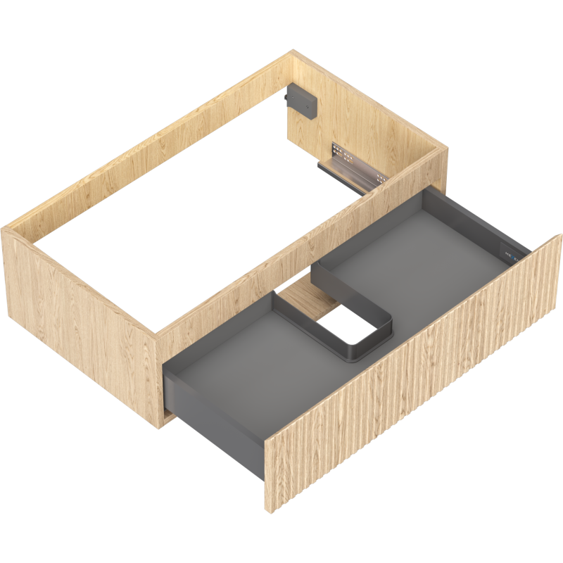 Mexen Rivel kúpeľňová skrinka pod umývadlo 80 cm, 1 zásuvka, ryhovaná, dub - 91A20-08023-1-BF81