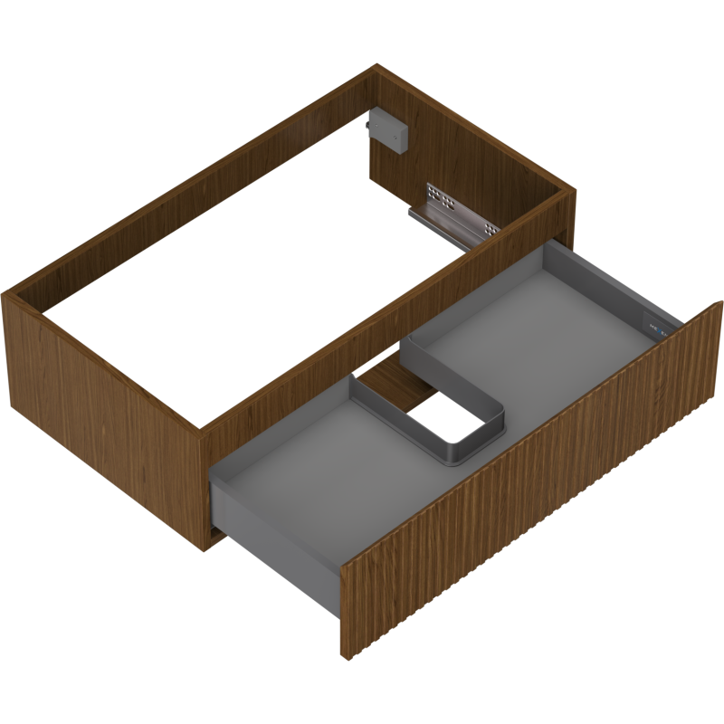 Mexen Rivel kúpeľňová skrinka pod umývadlo 80 cm, 1 zásuvka, ryhovaná, orech - 91A20-08023-1-BF86