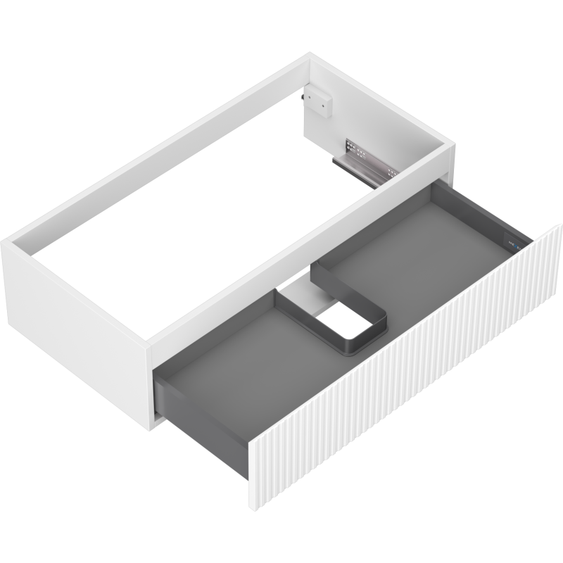 Mexen Rivel kúpeľňová skrinka pod umývadlo 90 cm, 1 zásuvka, ryhovaná, biela mat - 91A20-09023-1-BF01