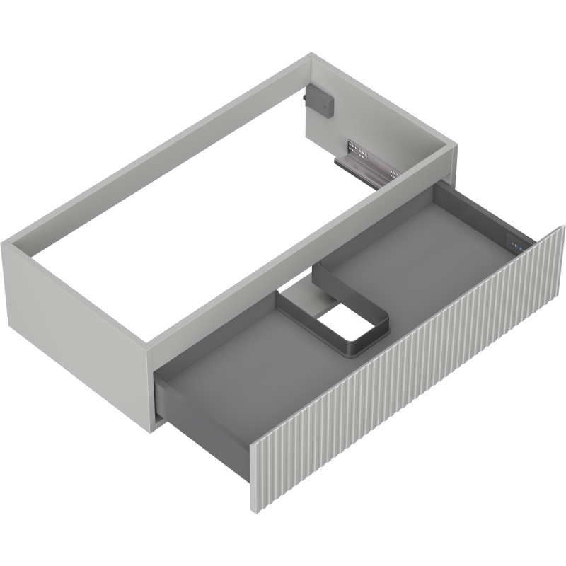 Mexen Rivel kúpeľňová skrinka pod umývadlo 90 cm, 1 zásuvka, ryhovaná, sivá matná - 91A20-09023-1-BF62